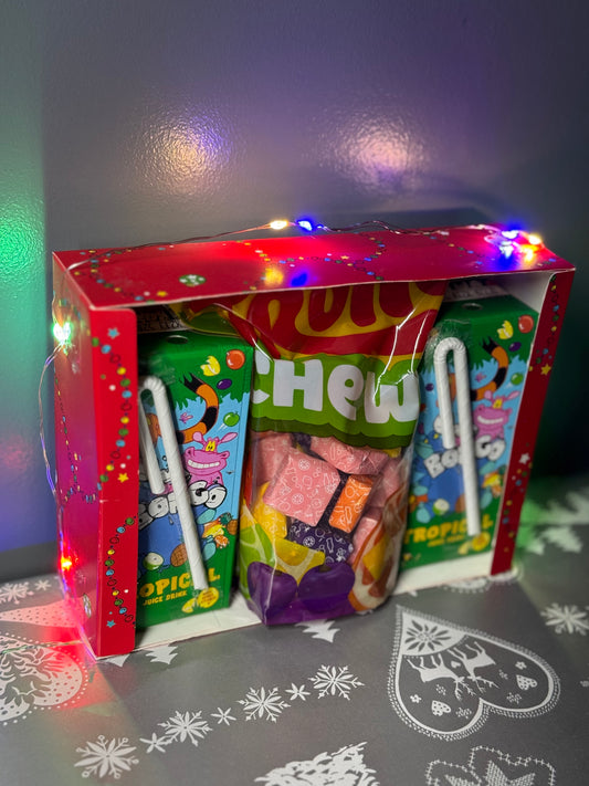 ⭐ Kids Sweet Gift Set – Bongo Drinks & Fruit Caramels | ⭐ Set Dulciuri pentru Copii – Băuturi Bongo & Caramele de Fructe